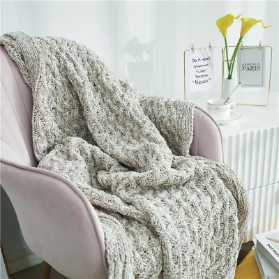 China PORTABLE Wholesale Custom Design Chenille Blanket Super Comfortable Soft Knitted Blanket Throw Blanket for sale