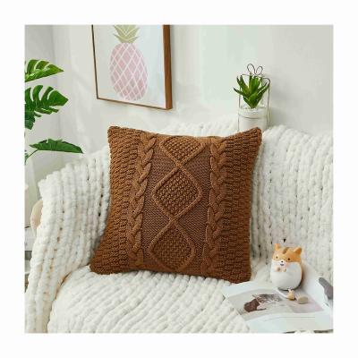 China Soft High Quality Knit Embroidered Kids Pillow Case Knitted Cushion for sale