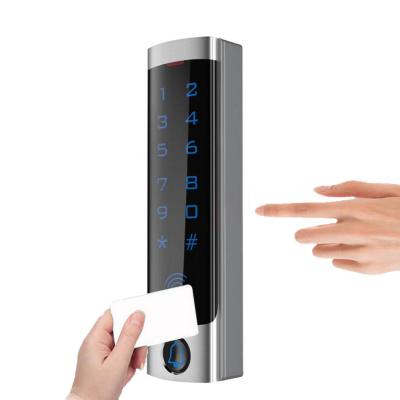 China Touch Screen Single Door Metal Keypad Electronic NFC Stand Alone Waterproof RFID Card Reader Access Control Smart Lock for sale