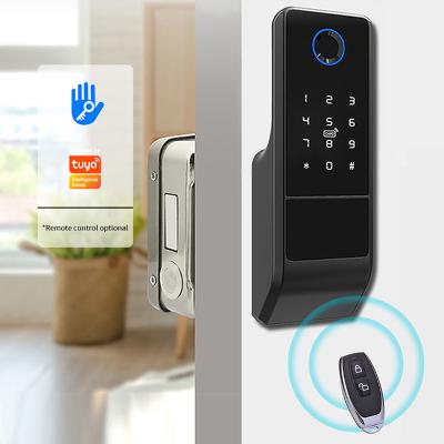 China Aluminum Alloy Timmy Wifi APP Fingerprint Door Digital Keypad Tuya Smart Door Lock for sale