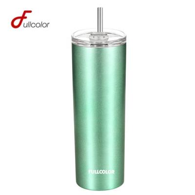 China Sustainable Food Grade Vacuum Lean Stainless Steel Cup With Stainless Straw for sale