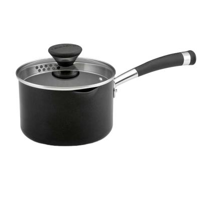 China Durable Hard Anodized Non Stick 2 Quart Covered Straining Pan / Casserole / Pot for sale