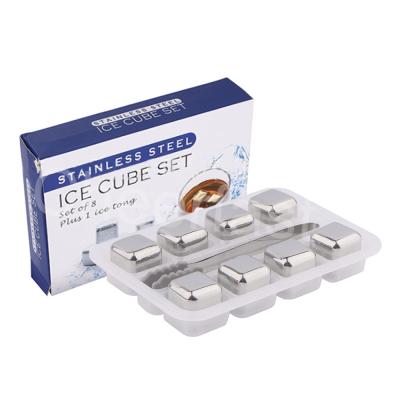 China Stainless Steel Gold Metal Sustainable Perfect Ice Cube for sale