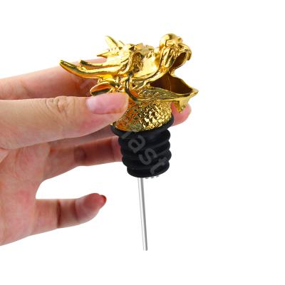 China Quickly Shipping Viable Metal Dragon Head Pourer Gold Color for sale