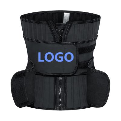 China Factory Supplier Breathable Waist Trainer Steel Boned Weight Lose Detachable Double Belts 100% Natural Latex Waist Trainer Customized for sale