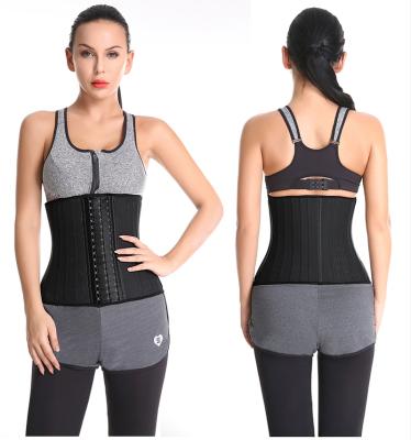 China Custom High Quality Antibacterial 25 Bone Steel Body Shaper Fajas Plus Size Corset Belt Latex Waist Trainer Women for sale