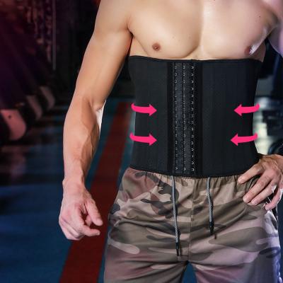 China QUICK DRY Men's Black Latex Cinta Modeladora Waist Trainer Firm Tummy Slimming Waist Cincher Corset Belly Shaper Body Shapewear for sale