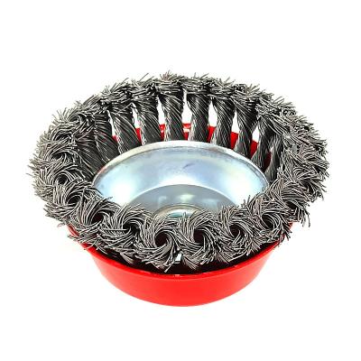 China Polishing and grinding 5'' 125*30mm Twist Knot Shape Wire Brush industrial powerful using for sale