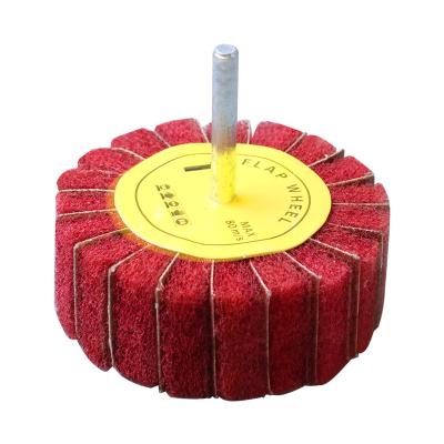 China Aluminum Non-woven abrasive deburring buffing flap wheel for hardware for sale