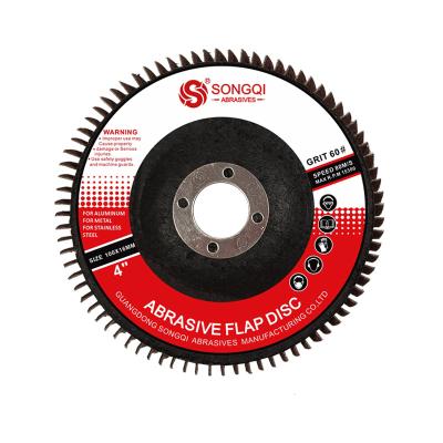 China Aluminum SongQi 4.5 Inch 115*22mm Vertical Flap Disc Flap Wheel for Stainless Steel/Steel/Iron for sale