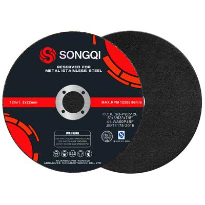 China Aluminum SONGQI 5 Inch 125mm Abrasive Steel Cutting Disc Cutting Wheel For Metal Inox SS Cheap Price Cutting Disc for sale