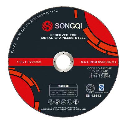 China Aluminum SONGQI 7 Inch 180mm Abrasive Steel Cutting Disc Cutting Wheel For Metal Inox SS Cheap Price Cutting Disc for sale