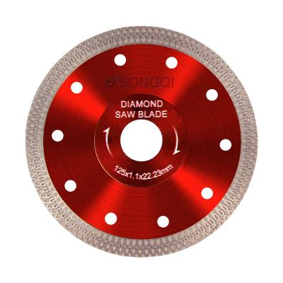 China Durable. Longer Lift SONGQI Thin Sharp Cut Tile Porcelain Marble Fish Pattern Corrugated Diamond Saw Blade for Granite Concrete for sale