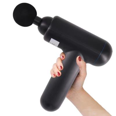 China Portable Black Vibrating Body Tissue Massager Fascia Gun Muscle Relaxer for sale