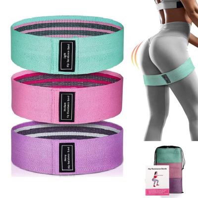 China Customizable High Elasticity Exercise Fabric Yoga Gym Fitness Resistance Bands For Legs Glute Booty Hip for sale