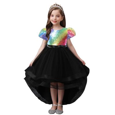 China Breathable Noble Children Wedding Dress Sequin Big Bow Princess Party Dress For Girl Dressy Dress For 14 Years for sale