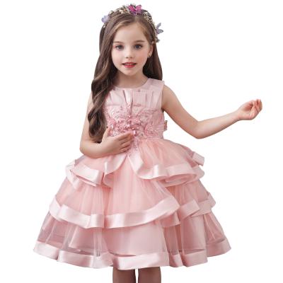 China Kid Breathable Multi Layer Noble Princess Dress Kids Sleeveless Fluffy Baby Birthday Dresses 1-8 Years Old for sale