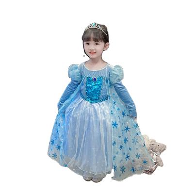 China Lovely princess formal cosplay fluffy dress festival performance girls long sleeve mesh children use kids stage costumes for sale