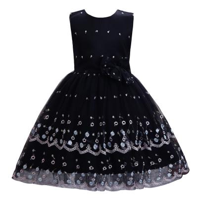 China Lovely Breathable Bowknot Sequined Baby Dress For Birthday Fluffy Dressy Gown For 4 Years Old for sale