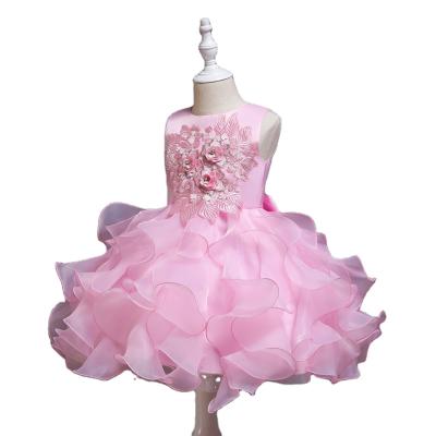 China Girl's Sleeveless Party Birthday Baby Dress Anti-wrinkle Embroidered Children's Fluffy Dress for sale