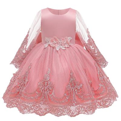 China Breathable Children's Clothing Girl's Puffy Embroidered Dress For Wedding Cute Beaded Banquet Girls 6 Years Dress For Party for sale