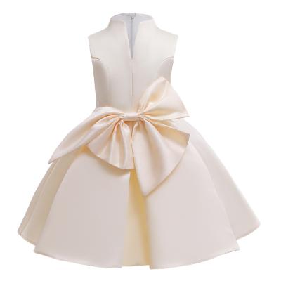 China Korean Noble Big Bow Show Anti-wrinkle Princess Dress 2-10 Years Old Party Girl's A-Line Evening Dress for sale