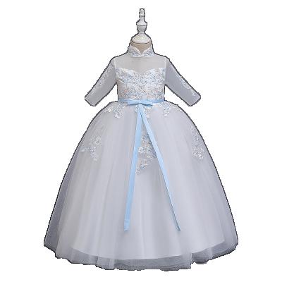 China New Style Pengpeng Princess European Embroidery Mesh Dress Party Dress Girls Breathable Performance Girls' Big Girl's Dress for sale