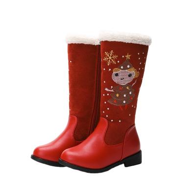 China Deodorization Winter Girls Cotton Boots Kids Long Plus Velvet Snow Boots Little Girls Princess Party Warm Boots for sale