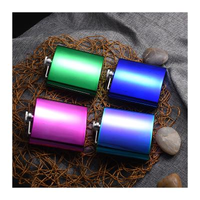 China Modern Custom Design 8oz Electroplate Shiny Polished Stainless Steel Hip Flasks For Man for sale