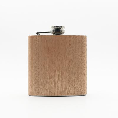 China Personalized Party Man Gift Best Leak Proof Drinking Flask Tested Stainless Steel Wooden Hip Drink Flasks for sale