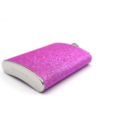 China CLASSIC Hip Flasks Premium Stainless Steel Stores Souvenir Fashion Bright Color 8 Ounce Glitter Hip Flask for sale