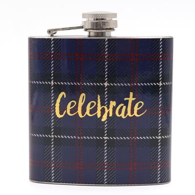 China New Design CLASSIC Water Transfer Different Pattern Sublimation 304 Stainless Steel Hip Flask for sale