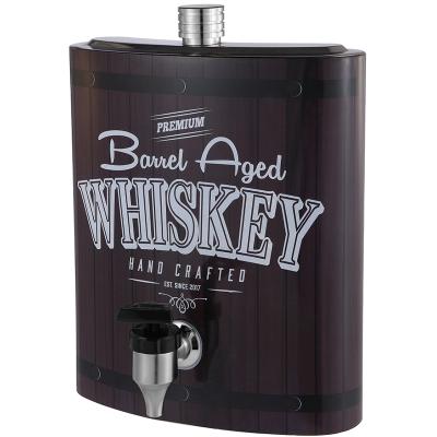 China Party Tap Whiskey Pocket Jug Stainless Steel Top Shelf Hip Shaped Flasks Large for sale