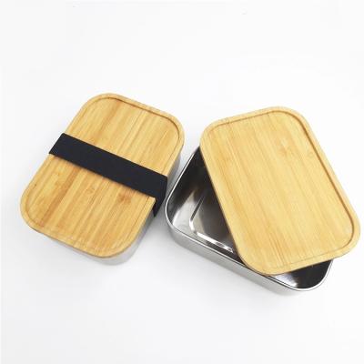 China Steamable China Supplier Bamboo Lid Eco-Friendly Leakproof Stainless Steel Custom Food Bowl for sale