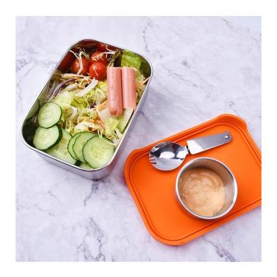 China Steamable Factory Square Children's Lunch Box Stainless Steel Take Away Food Packaging Lunch Box for sale