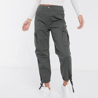 China New Design Anti-Wrinkle Popular Wash Trouser Pants Solid Women With Pocket Cargo Pants Women for sale