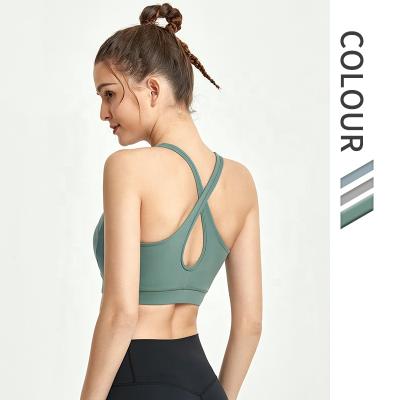 China Seamless Bra Wholesales Logo Running Cross Back Women Breathable Custom Workout Top Vest for sale