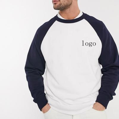 China Anti-wrinkle wholesale contrast color cotton raglan sleeve crewneck sweatshirt men 100% for sale