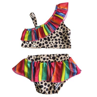 China Hot Selling Leopard Print Girls Swimwear Summer Casual Suit Boutique Clothing for sale