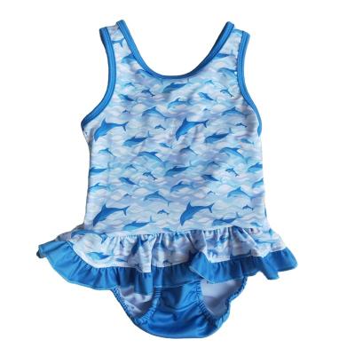 China Ice Blue Ruffles Ruffles Babies Swimwear Kids Swimwear Baby Dress Sets Smallest Formal Print Design Fashion Girls Ice Blue for sale