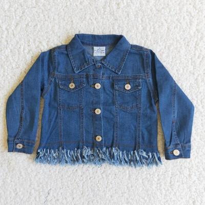 China Breathable Warm Blue Denim Jacket Winter Sale Baby Clothes Boutique Fashion Kids Long Sleeve Outfit for sale