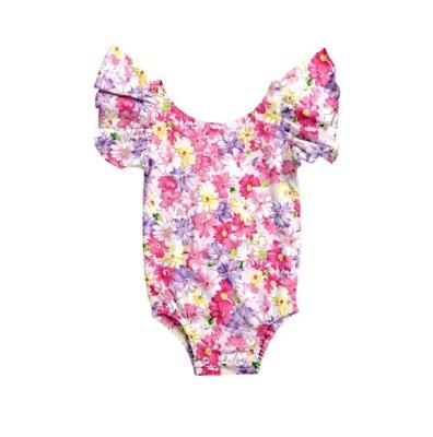 China Sweet Cute Newborn Baby Clothes 100% Cotton Soft Shorts Sleeves Boutique Girls' Flowers Baby Romper for sale