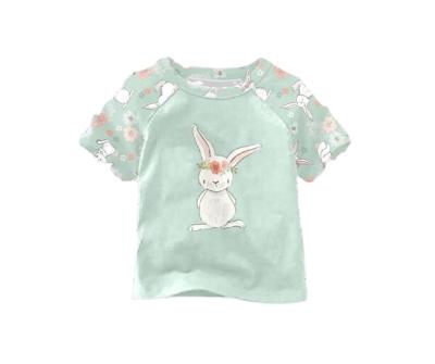 China Festival QUICK DRY Boy's T-shirts Short Sleeves Raglan Easter Rabbit Print Rabbit T-shirt Summer Baby Boy Clothes Wholesale Kids T-shirt for sale