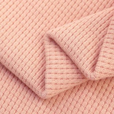 China Wholesale Price Organic Plain Dyed Waffle 100% Organic Cotton Knitted T Shirt Fabric for sale