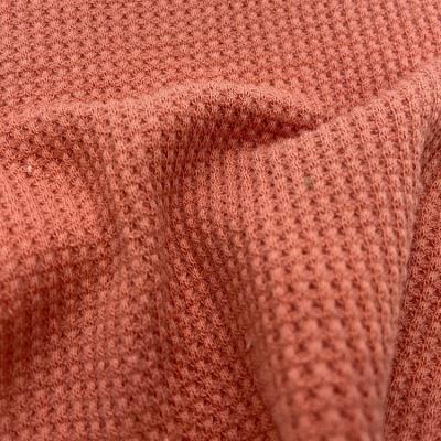 China New Design Organic Knitted Plain Dyed 95%Cotton 5%Spandex Waffle Fabric for sale