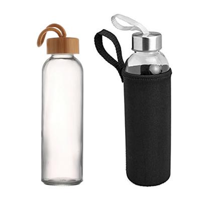 China Wholesale Custom Made Eco Borosilicate Beverage 500ml 1000ml Glass Clear Water Bottle Custom Made for sale