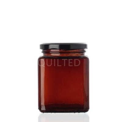 China Clear jar a variety of sizes square glass jar shape glass honey jar can be customized LOGO for sale