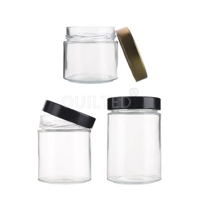 China Minimalist 250ml Right Side Covered Glass Jars For Ergo Jam Food Jar for sale