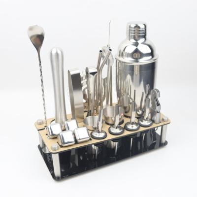 China Viable Bartender Kit Cocktail Shaker Set Manufactory Supply Customized Laser Refund Mirror Factory Logo Surface Clubs Stainless for sale