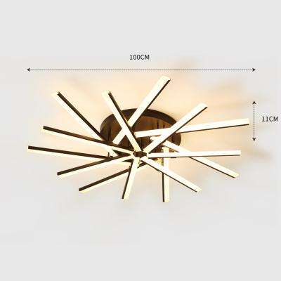 China Surface Mounted Luxury Modern Aluminum Bedroom Ceiling Lights Fixture Chandelier For Main Room à venda